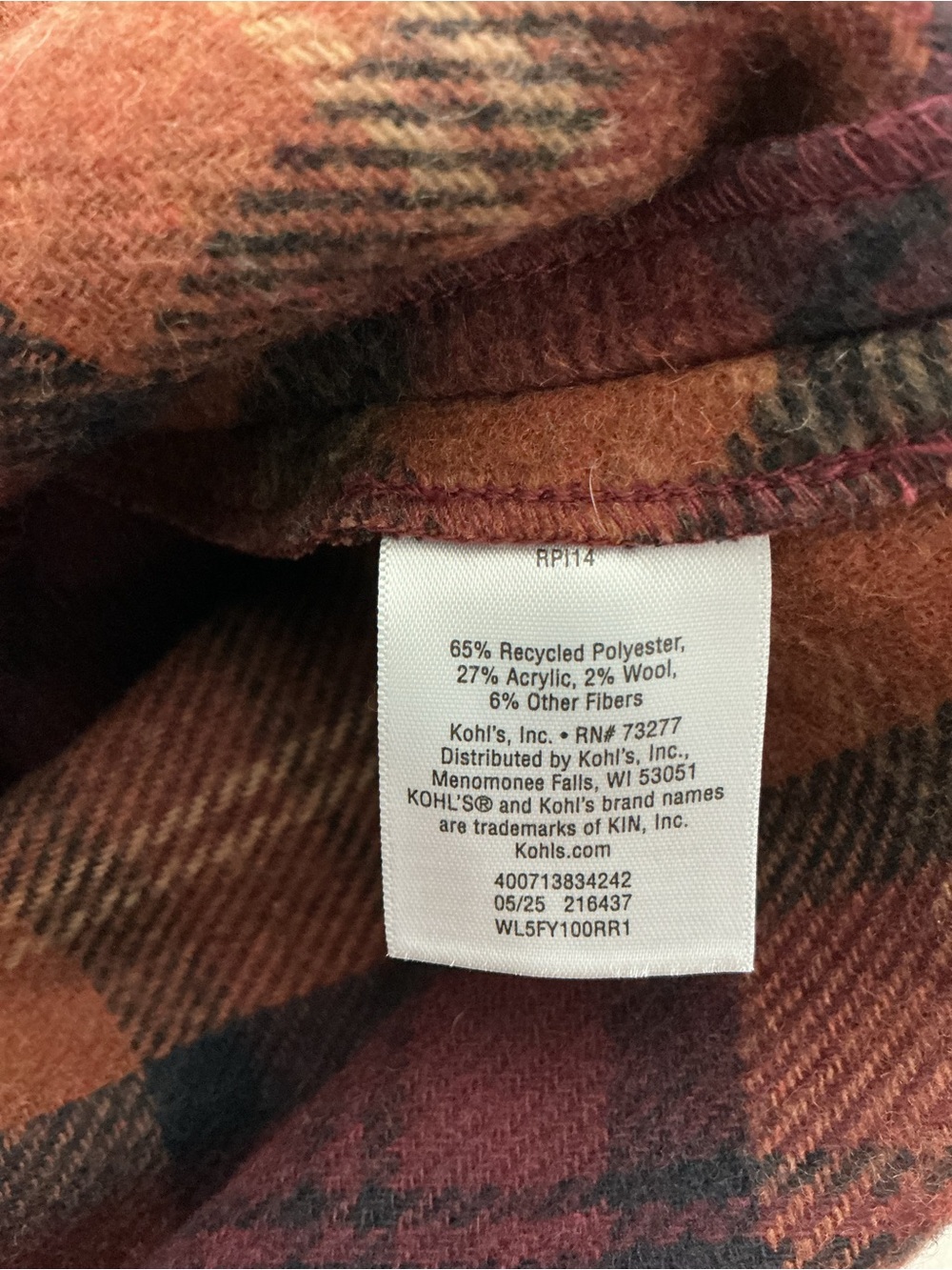 LC Lauren Conrad Plaid Mini Skirt XS Brown Burgundy Wool Blend - Picture 3 of 6